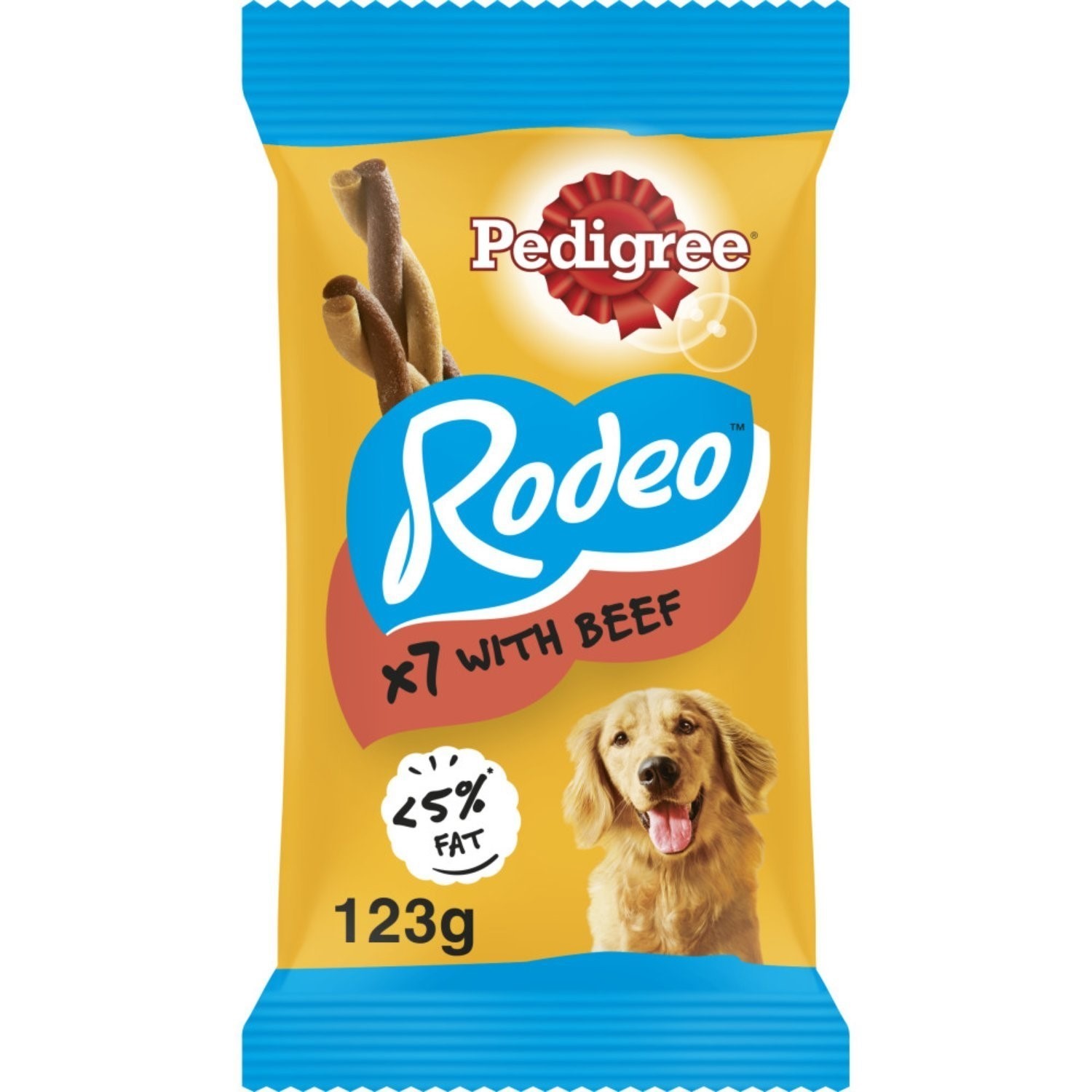 84 Pedigree Rodeo Dog Treats Beef Dog Chews (12x123g)