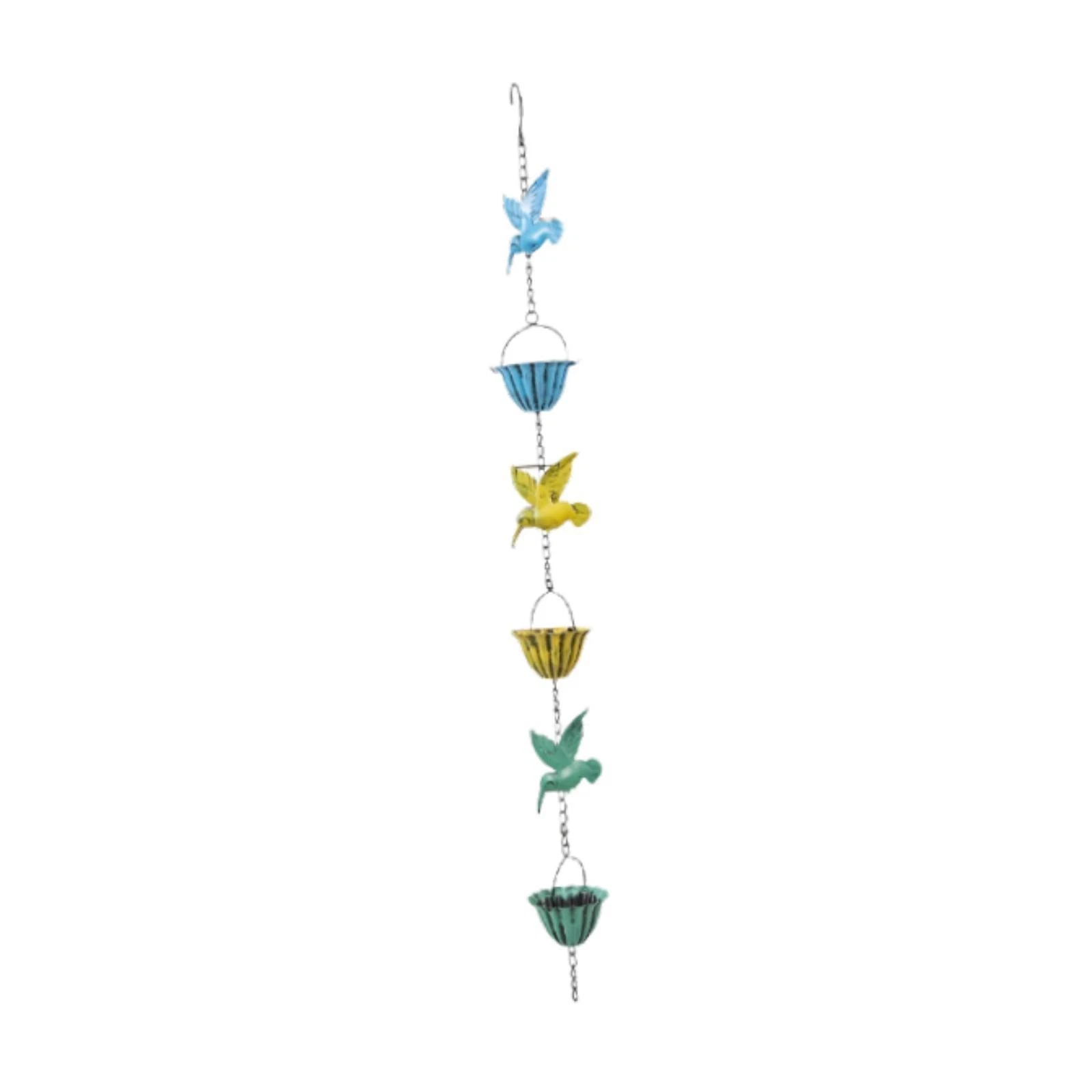 Outdoor Rain Chain 240cm Retro Versatile Birds on Cups for Garden Lawn Yard