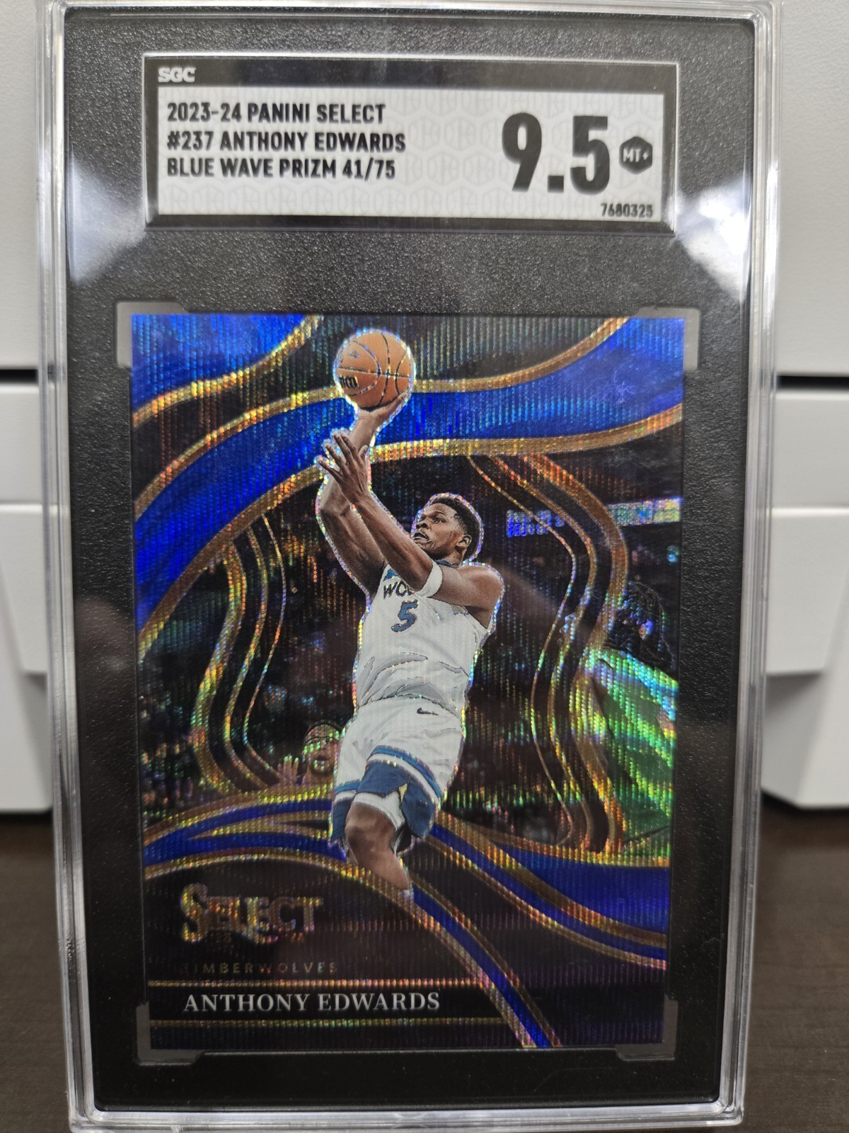 2023-24 Panini Select - Courtside Anthony "Ant" Edwards #237 Blue Wave Prizm /75