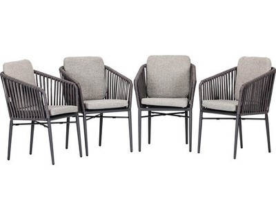 Gartenstuhl Set acamp mit Lehne manhattan 4 er Set 61 x 81 x 61 cm Aluminium Sta