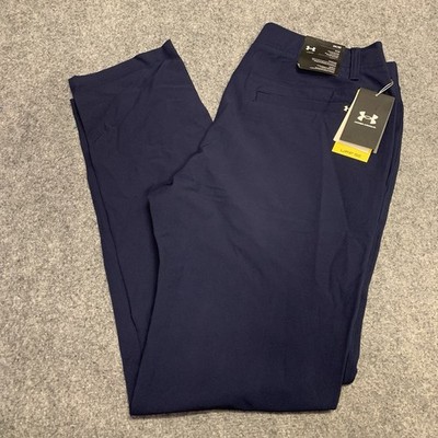 Under Armour Flat Front Golf Pants Mens 34x32 Performance Gripper Waist