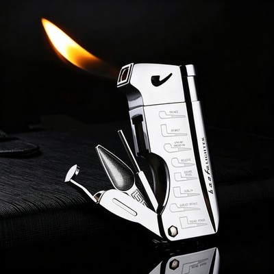 Soft Flame Butane Lighter with Built-in 3-in-1 P-ipe Tool Cleaner, Unique Ref...