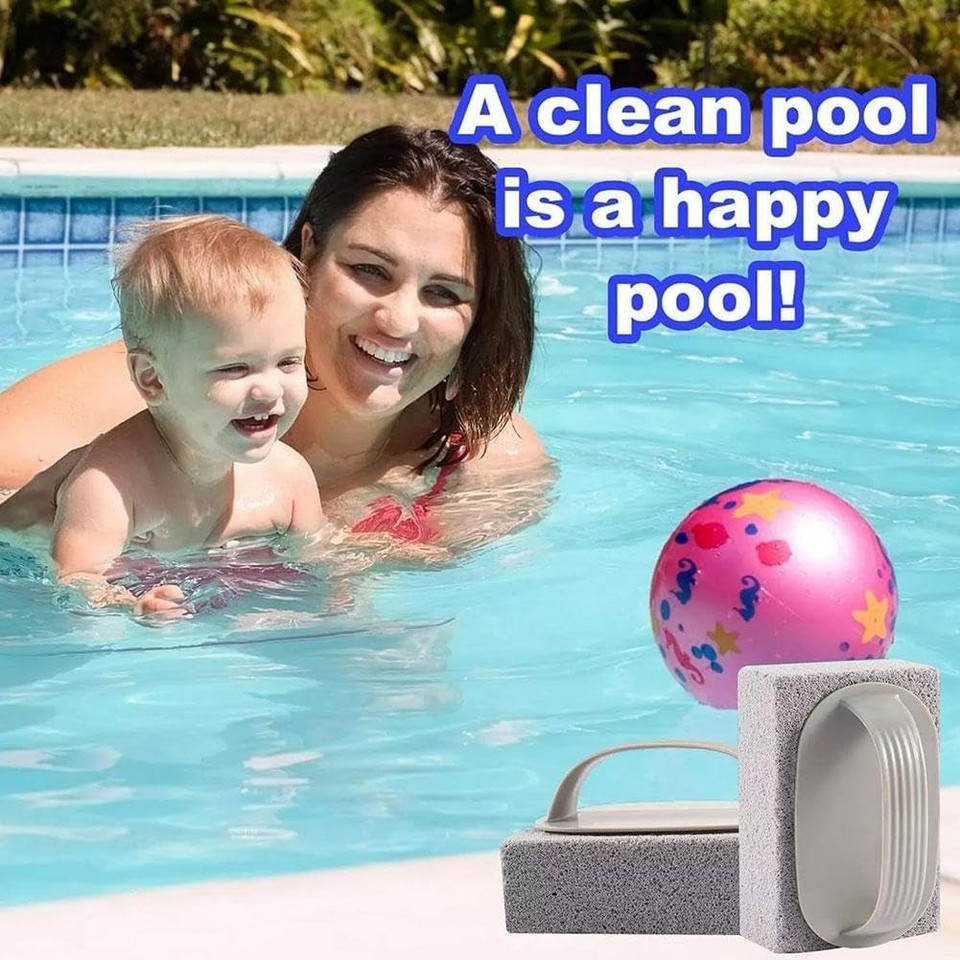 Cleanning Hand Sign 5PCS Hand-Held Pools Pumice Stone, Pool Cleaning Blocks with Handle ...