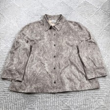 Chico's Jacket 2 Textured Crackle Artsy Earthy Lagenlook Neutral Minimalist Chic