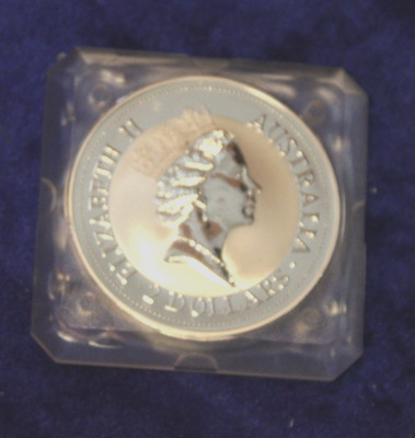 1992 $2 Australian KOOKABURRA  2oz .999 Fine Silver proof in Mint Capsule