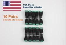 20pcs Male+Female DC Power Jack Connector Adapter Plug 2.1 x 5.5mm