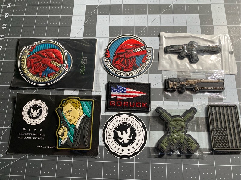 GORUCK-DEFCON PROPAGANDA-STRIKE Morale Patch Sticker Lot RARE Alien Chestburster