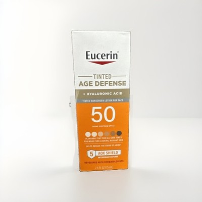 Eucerin Tinted Age Defense +Hyaluronic Acid SPF 50 Tinted Sunscreen Lotion 2.5oz