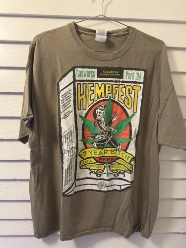 Seattle Hempfest Concert T-Shirt XL featuring 7 1990s vintage concert t-shirt, vintage, size XL, single stitch, B+ condition