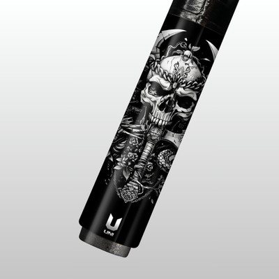   DARK VIKING SKULL CARBON FIBER POOL CUE   BLACK GOTHIC DRAGON AXE ART STICK 
