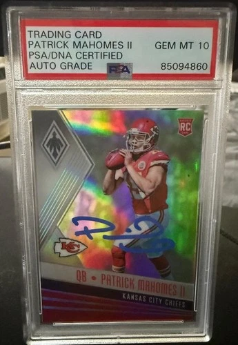 2017 PATRICK MAHOMES PHOENIX (RARE) RC AUTO PSA 10
