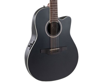 Ovation Applause AB2412-5S Cutaway 12-String A/E Guitar - Black Satin - Open Box