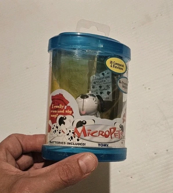 2002 Tomy MicroPets Sirene Dalmácia Miniatura Robô Interativo Cachorro NOVO! - Imagem 3 de 4