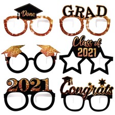6 Pcs Novel Photo Props Meaningful Photo Glasses Memorable Party Decorations