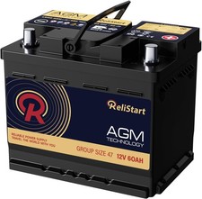 AGM Battery BCI Group 47 Car Battery-12v 60Ah H5 Size 47 Automotive Battery, 12V