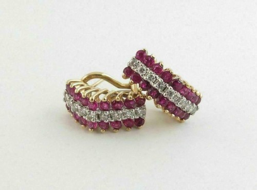 Broche Cerise Émaillée - Simili Rubis Plaqué Or - Taille 1,75"/1,5" - Neuf Sans Emballage - Idée Cadeau Mignon
