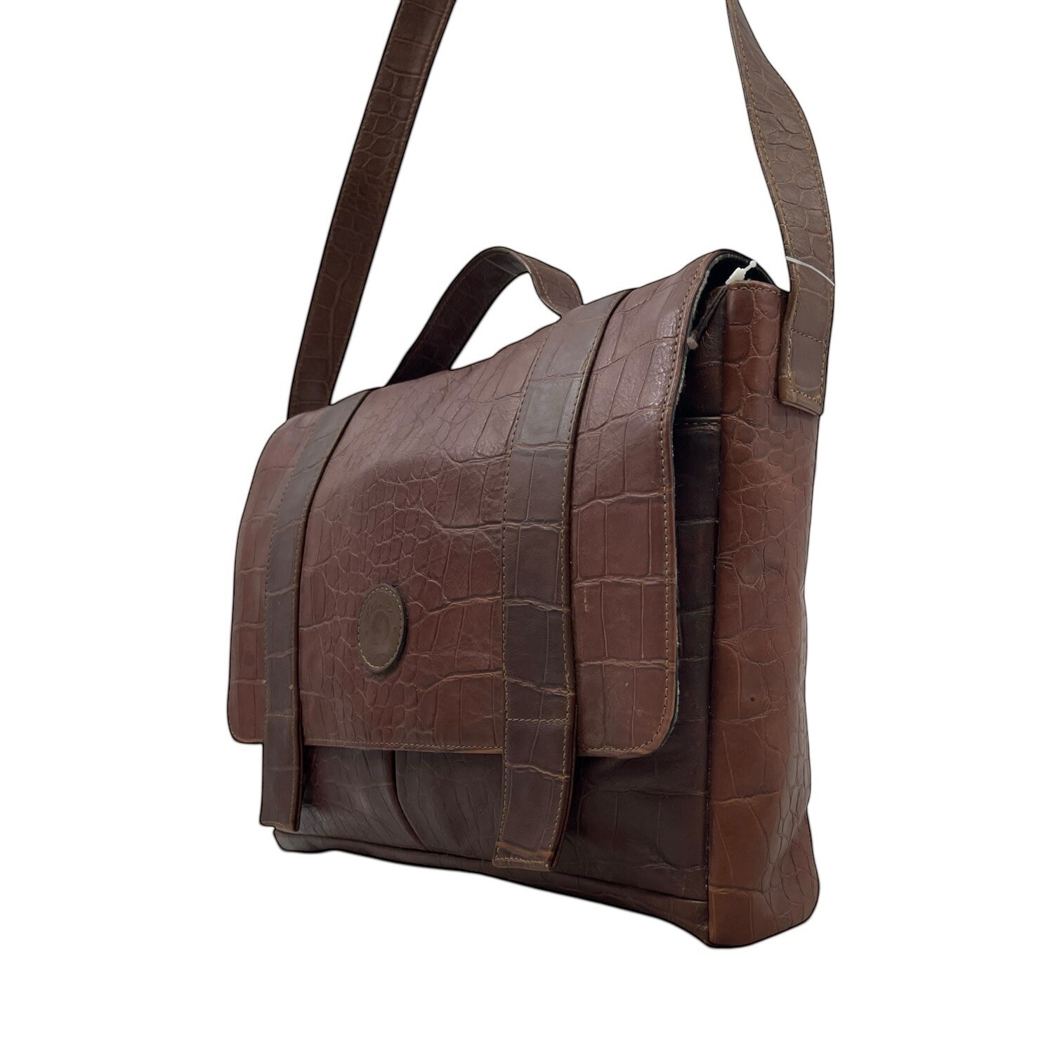 Vintage 70s 80s ETIENNE AIGNER Leather Messenger Bag Laptop Handbag Embossed NWT image 7