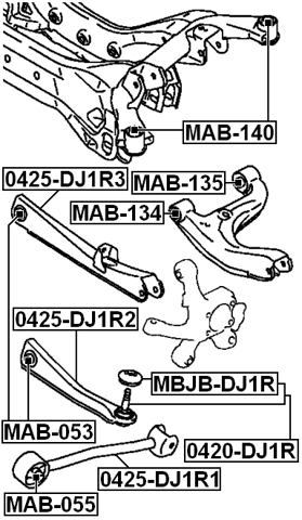 Rear Track Control Rod Febest 0425-DJ1R3 Oem MR589377 - Picture 2 of 3