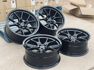 20x9/20x10.5 Staggered Wheels For Dodge Challenger Charger 20" Gloss Black Set - Image 1 of 4