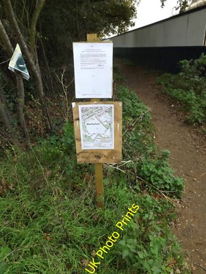 Foto 12x8 vorübergehender Fußweg Sperrung Hinweis Schilder Martlesham Heath Off Ma c2015