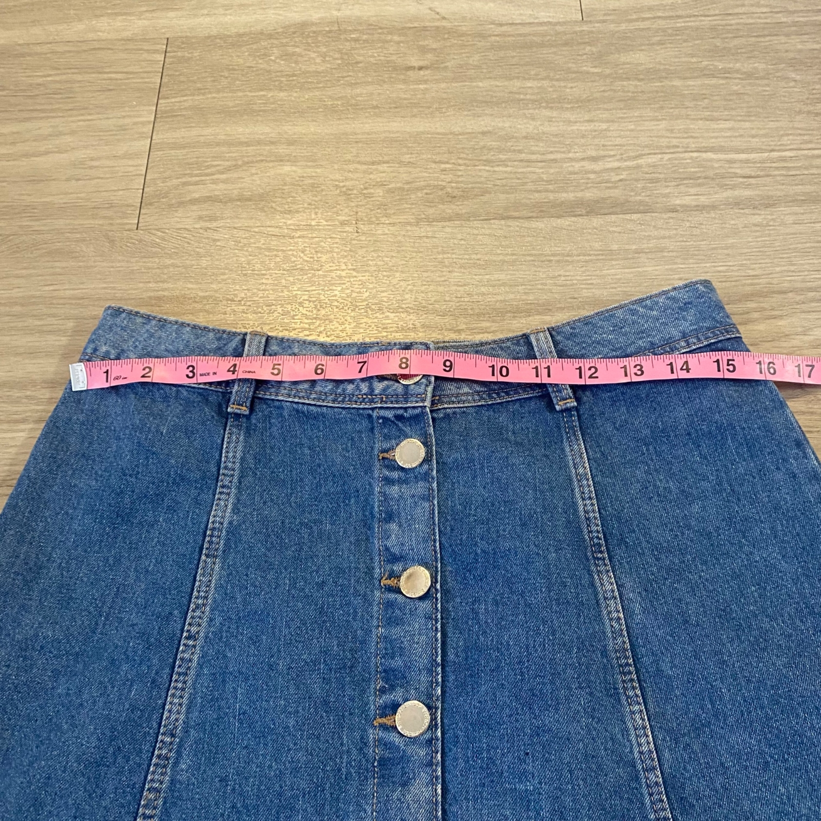 Divided denim button down mini skirt 100% cotton … - image 5