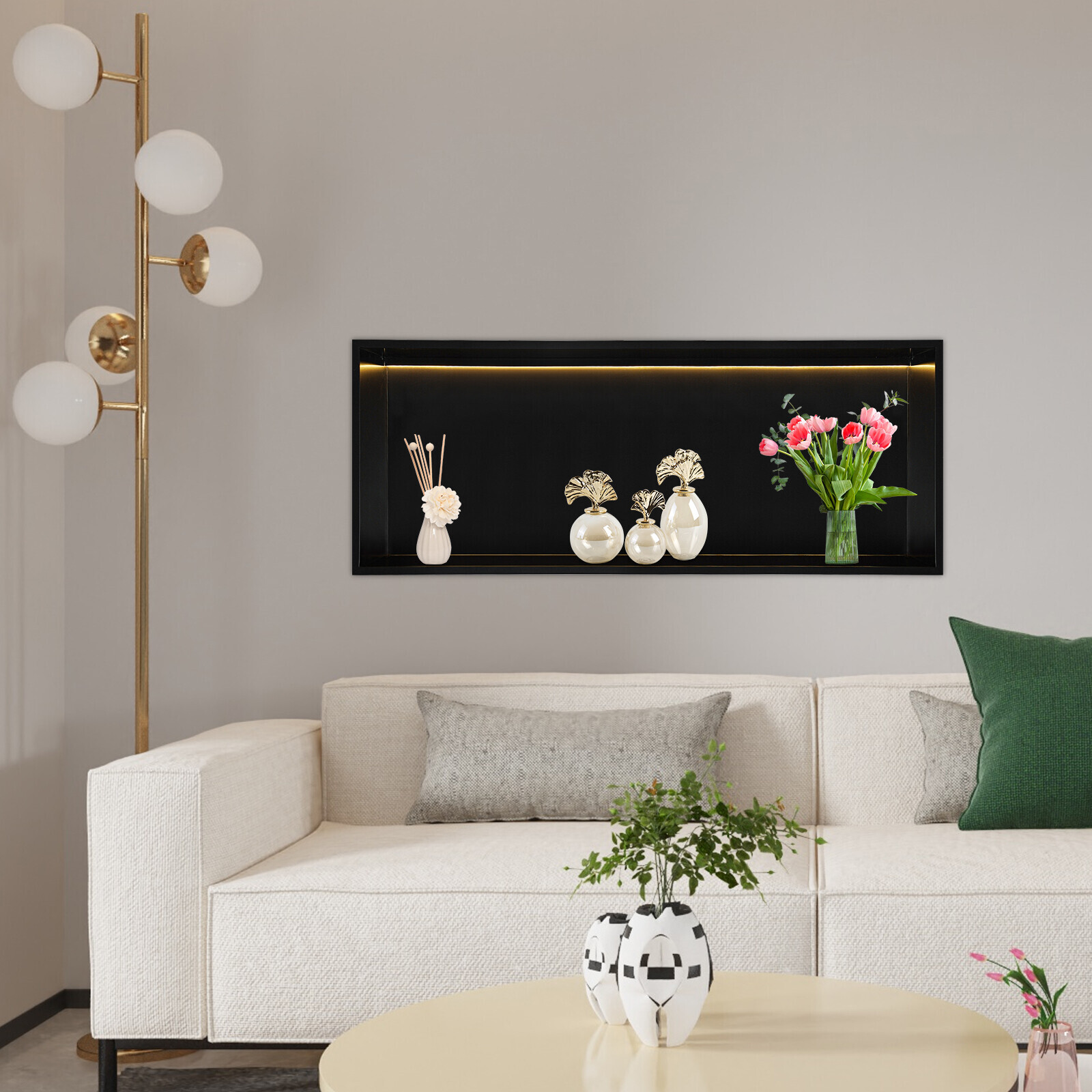 Recessed Shower Shelf, Recessed Storage Shelf, Recessed Shower Shelf with LED