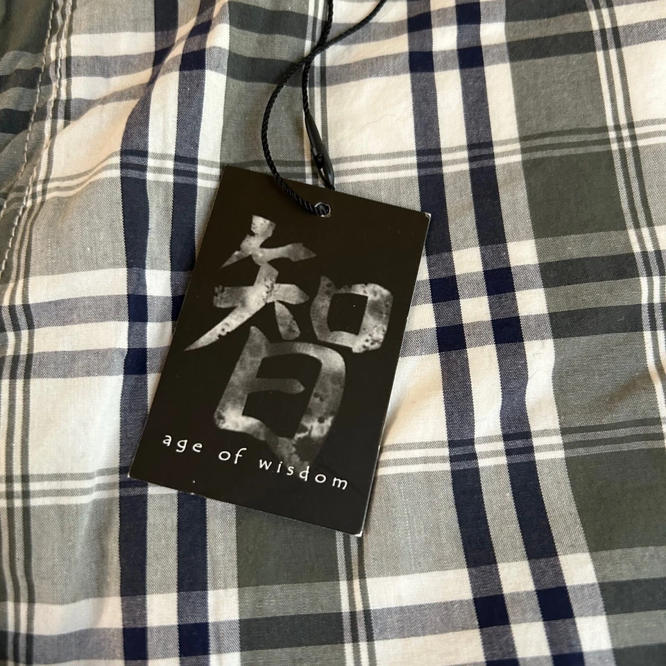 Pantalones Cortos de Carga Age of Wisdom a Cuadros Informales Sueltos Bolsillos Verde Blanco Para Hombres 38" Nuevos con Etiquetas Foto 2 de 4