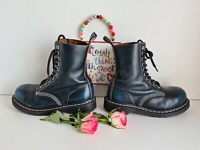 Dr Doc Martens 1490 1919 10 hole metal toe black blue acid Dr Doc Martens 1490 1919 10 hole metal toe black blue acid