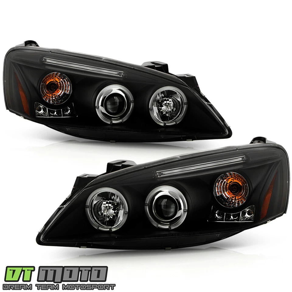 Blk 2005-2010 Pontiac G6 LED Halo Projector Headlights Lamps Left+Right 05-10 - Image 3 of 4