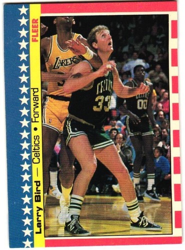 1987 Fleer Basketball Aufkleber - Larry Bird #4 - NM