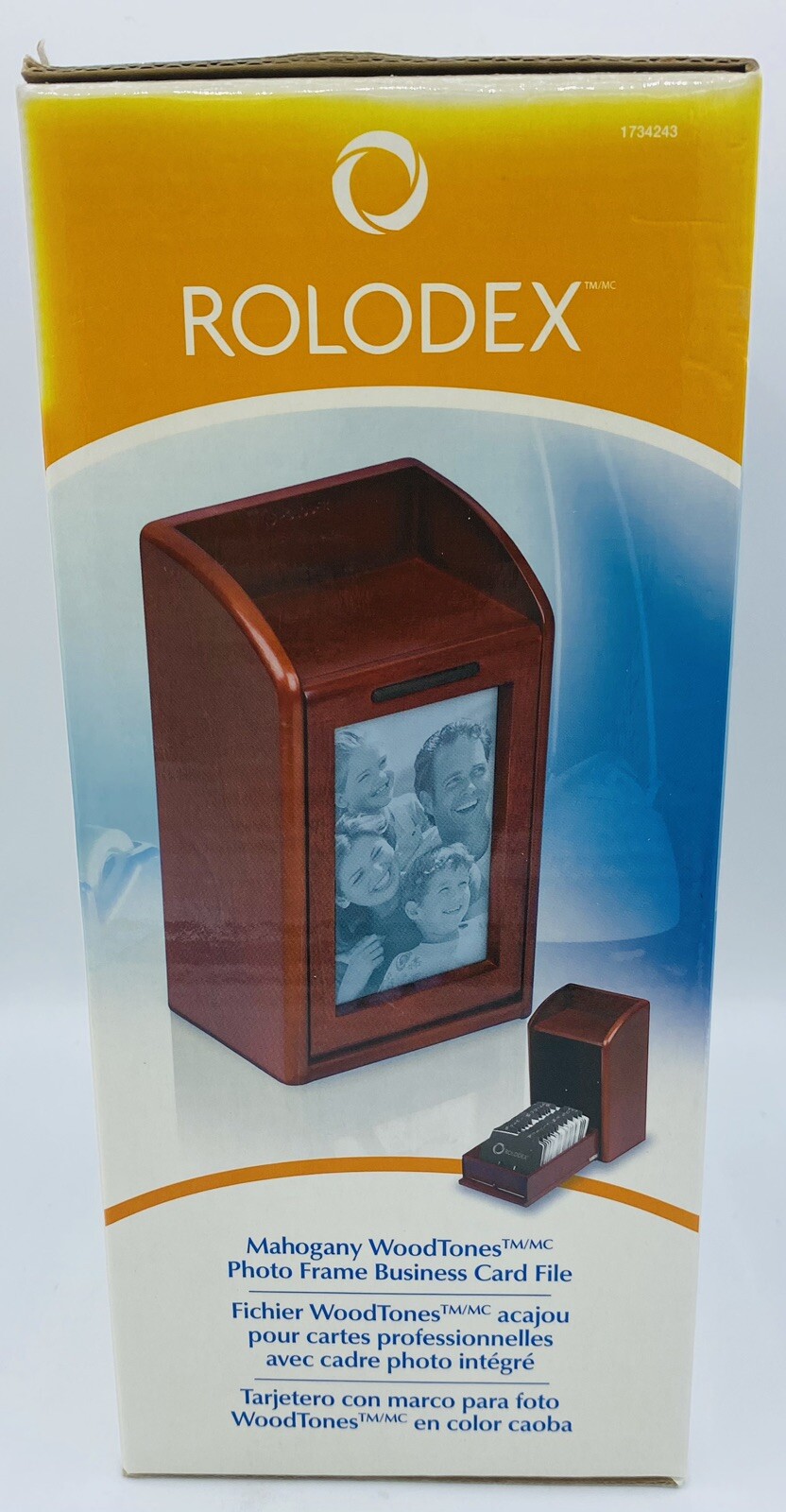 Rolodex 1734243 Wood Tones Photo Frame Business Card File Holds 