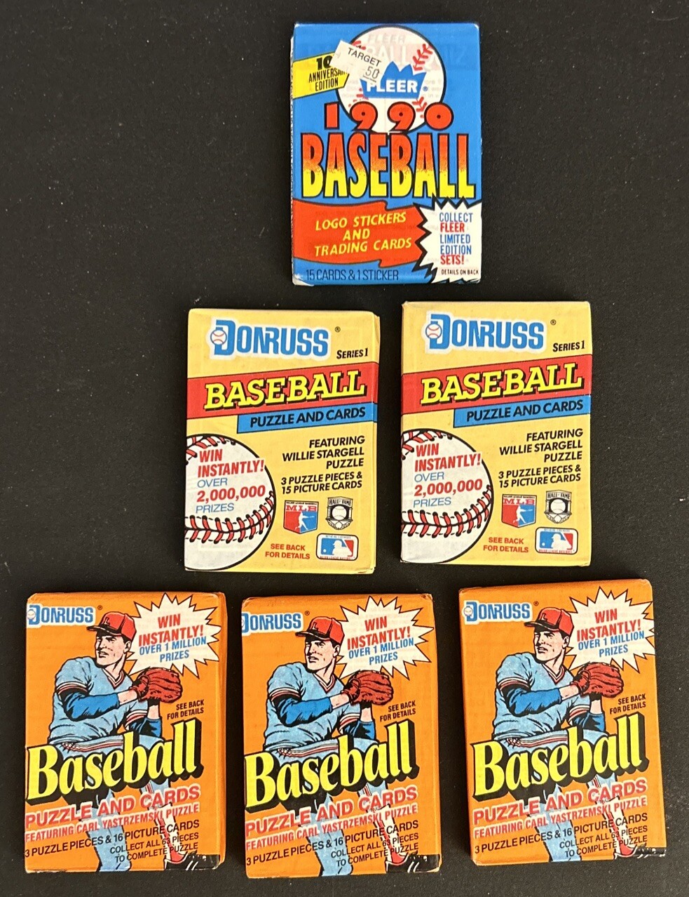 Baseball Card Junk Wax Pack Lot (6 Packs Total)-image