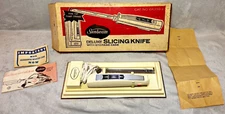 Vintage Sunbeam Deluxe Slicing/ Carving Knife W/ Storage Case, Box, Papers