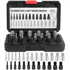 Nut and Bolt Thread Checker, 26 Male/Female Gauges - 14 Inch & 12 Metric, Thread