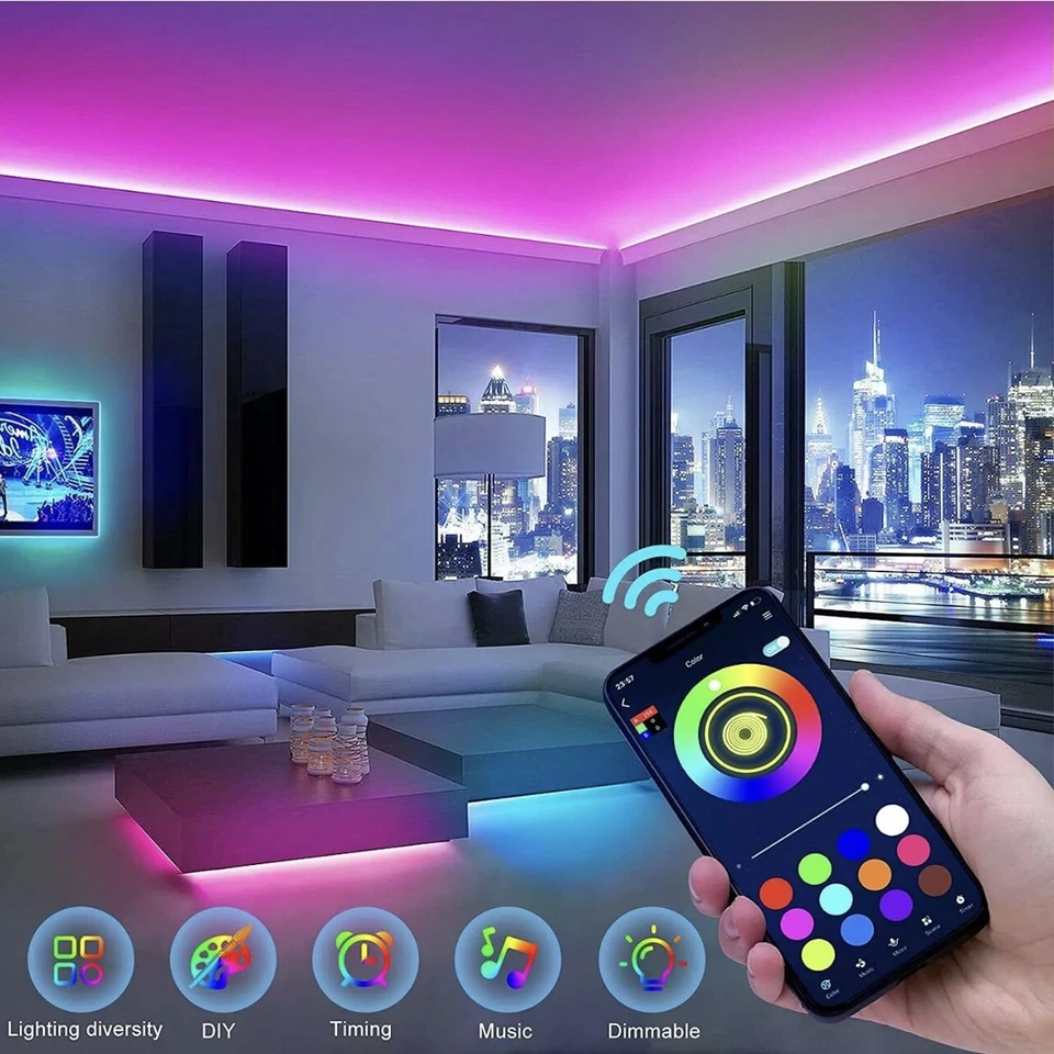 bluetooth app USB Strip lights for room TV PC back light 5050 rgb bluetooth app - Image 3 of 4