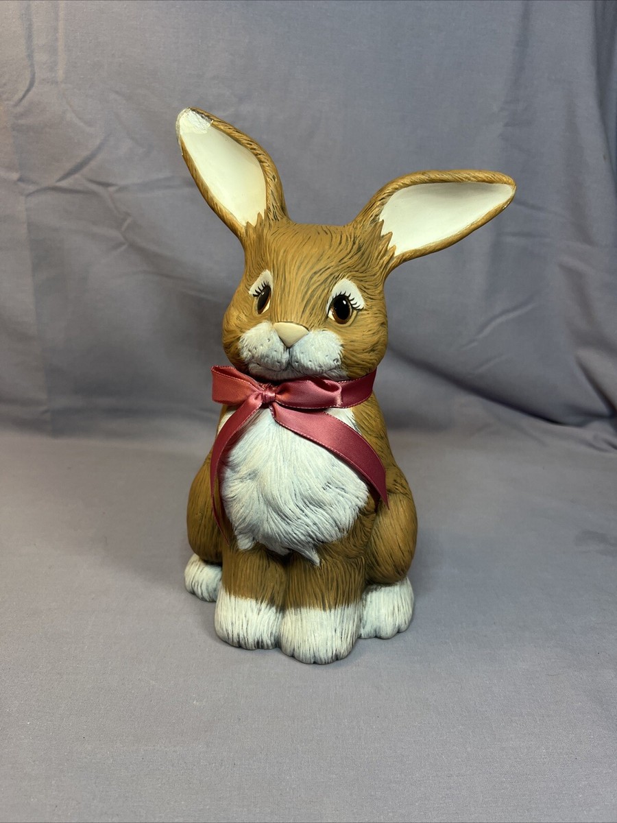 * vintage rabbit ୨୧ * 北欧チークの ウサギさん Vintage Hand Painted Ceramic Bunny Rabbit Brown White | eBay
