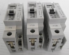 Mixed lot 3 Siemens 5SX21 1P Circuit Breakers 1 C2 2A 2 C3 3A 230/400VAC