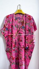 Indian Vintage 100 Cotton Long Beach Maxi Kaftan Dress One Size Caftan Kimono