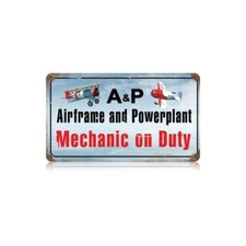 A & P Mechanic Metal Sign - Hand Made in the USA with American Steel