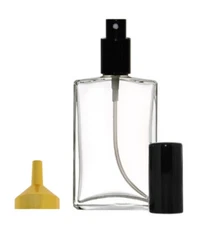 Perfume Cologne Atomizer Empty Glass Bottle Black Sprayer 100ml 3.4 oz w/funnel