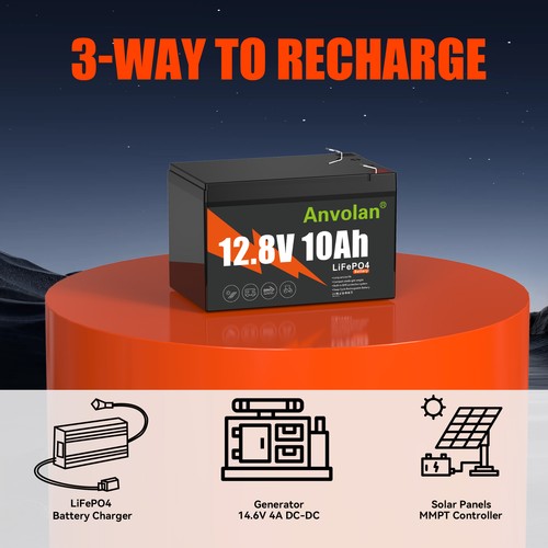 Anvolan 12V 7Ah10Ah 20Ah LiFePO4 Bateria litowa BMS Dziecięcy quad Kamper - Zdjęcie 21 z 32