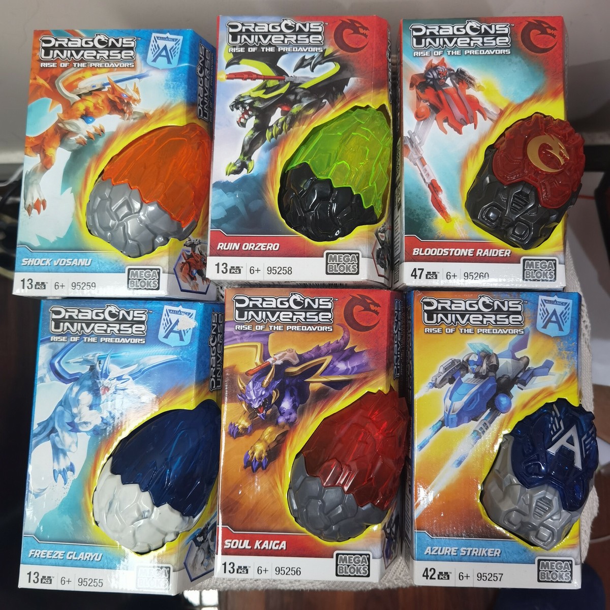 MEGA BLOKS DRAGONS UNIVERSE RISE Predavors 95255/95256/95257/95258