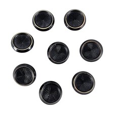 Black  Beige Circle Round Plastic Shank Collectible Sewing Buttons, 8 pcs