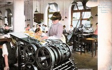 Washington DC Bureau Of Engraving And Printing Interior Workers Vtg Postcard H9