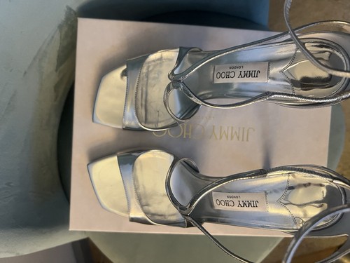 JIMMY CHOO - AZIA 85 - SILVER LIQUID METAL - UK 8, US 10, EUR 41 (Worn Once) - 第 5/8 張圖片