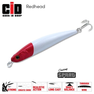 cid fishing lures GT Ice Cream Cone Lure 3oz High Visibility The bulging side profile creates significant flash and vibration CID casting sprat lure -