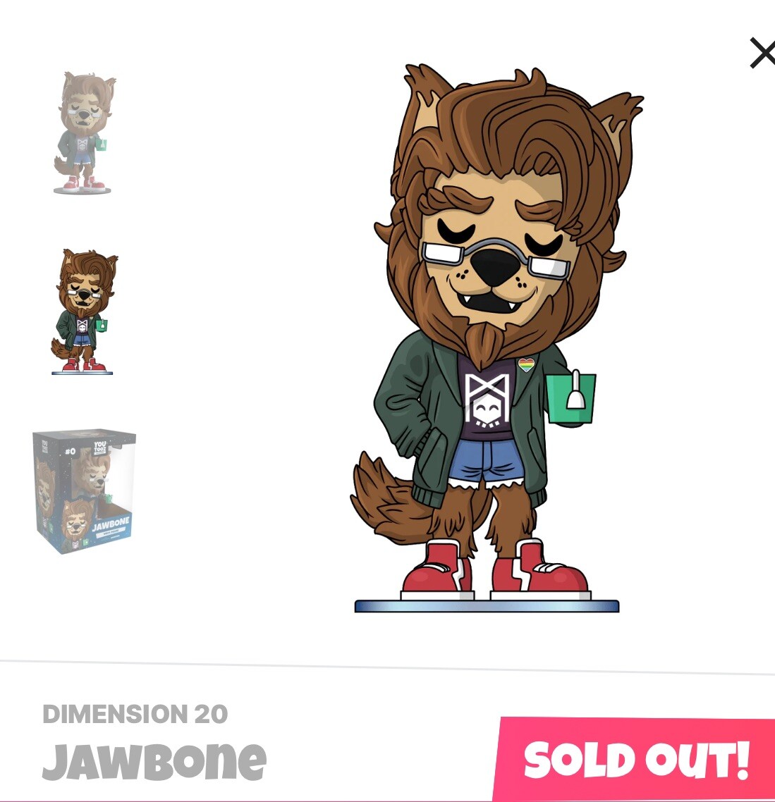 YOUTOOZ * Jawbone * Vinyl Figure * NEW * Sold Out * In hand