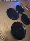 Set Of 4 Cambridge  Ebony/Black  Saucers Estate JJ#99 — photo 3