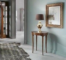 TAVOLO SALOTTO OVALE INTARSIATO LEGNO MASSELLO