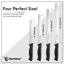 Humbee Professional Carving Knife with Granton Edge, NSF Certified